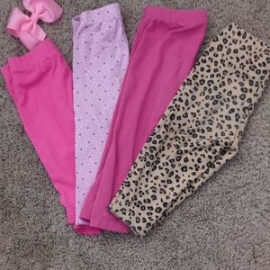 (4) leggings for baby girl 3,3-6,6-9 and 9 months